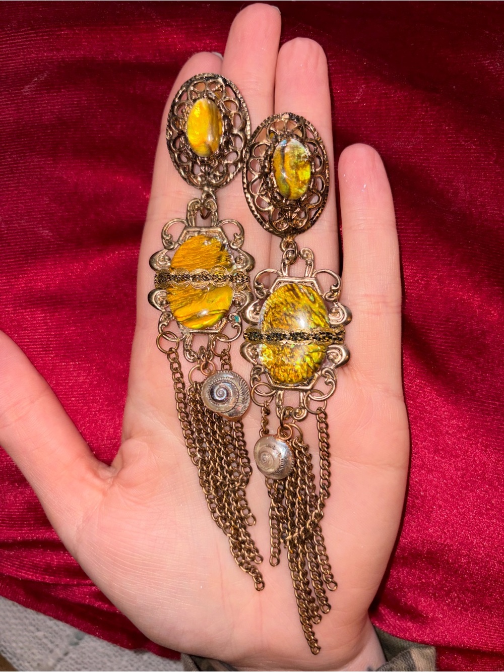 Vintage long dangly whimsy earrings